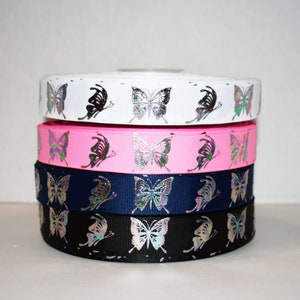 Holographische Schmetterlinge 7/8 &quot;Grosgrain Ribbon, die Sie wählen