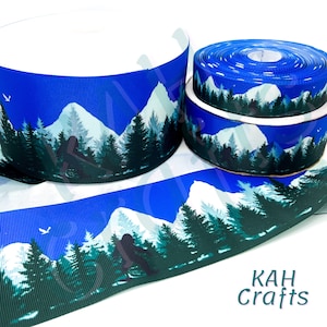 USDR Big Foot in the Mountains and Trees Grosgrain Ribbon You Choose Width