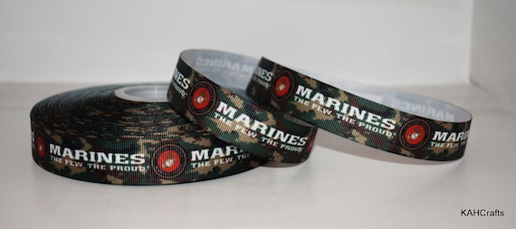 Marines Military Elite 7/8" Grosgrain Ribbon You Choose