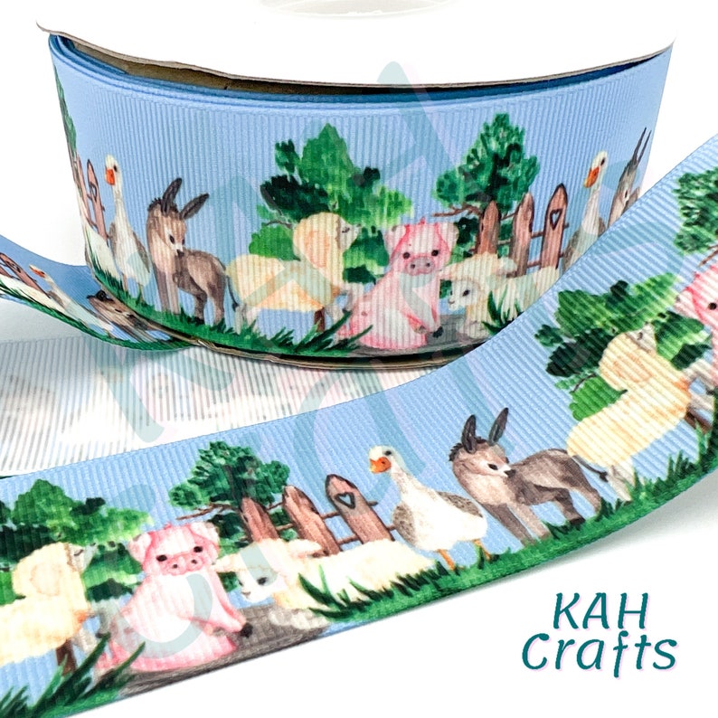 Goat Ribbons USDR Donkey Goose Sheep Pig Cow Goats Farm Country Baby Grosgrain ...