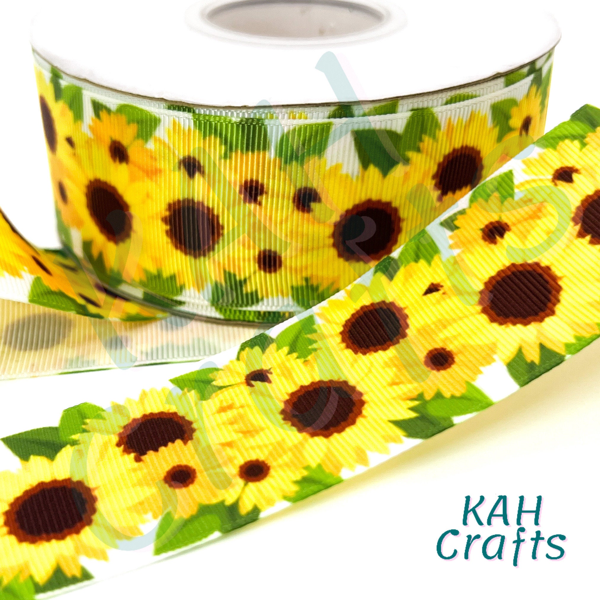 Sweetgrass Ribbon Sunflowers Grosgrain Ribbon You Choose Width - Etsy