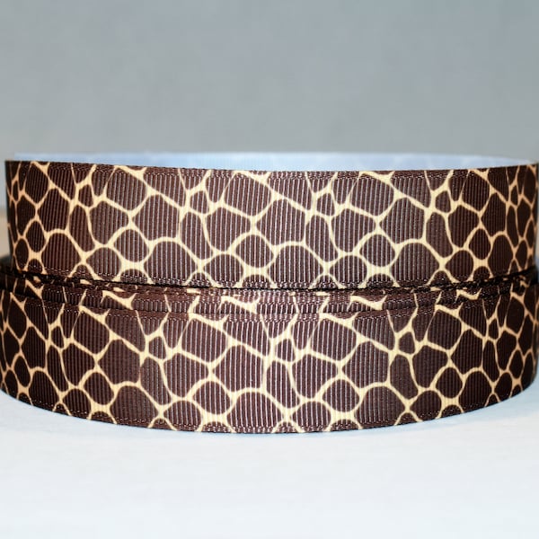 Giraffe  Grosgrain Ribbon You Choose Width