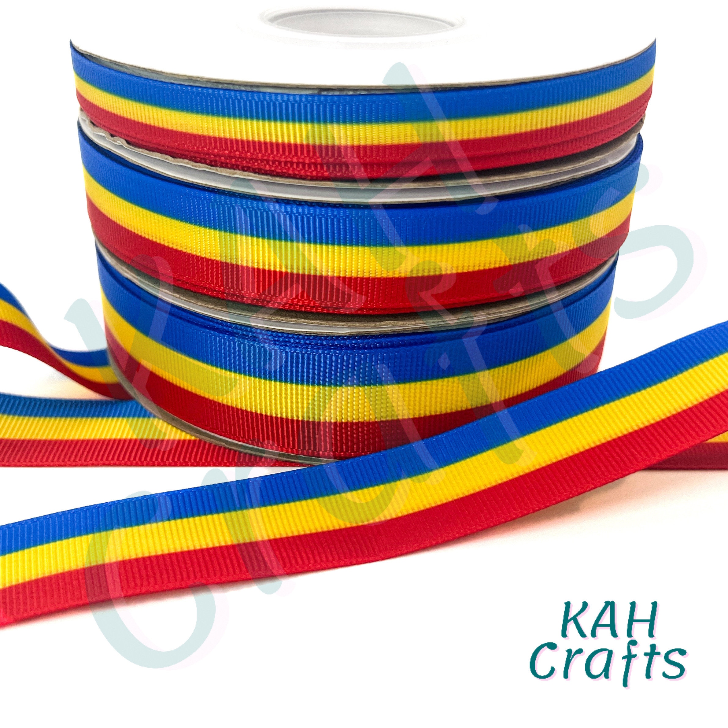 Lint-wit-blauw rood tegelmotief | Touw Koord en Lint