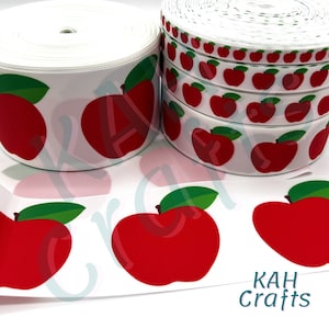 Apples Grosgrain Ribbon You Choose Width