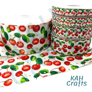 Cherries Grosgrain Ribbon You Choose Width