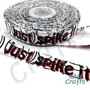 Volleybal, Just Spike It, rode hobbelset 7/8" grosgrain lint