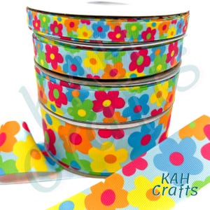 Blumen Crazy Daisy Ripsband Sie wählen Breite
