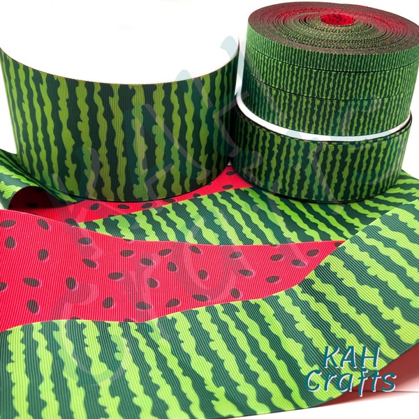 USDR Watermelon Seeds Rind Pips Double Sided Grosgrain Ribbon You Choose Width