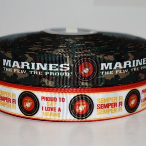 Marines Military Elite 7/8&quot; Grosgrain Ribbon You Choose