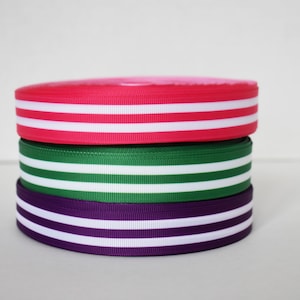 Streifen Rosa Lila Grün 7/8 "Grosgrain-Band, das Sie wählen