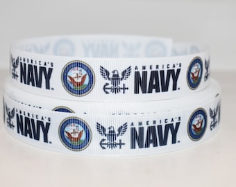 Navy 7/8" Grosgrain Ribbon