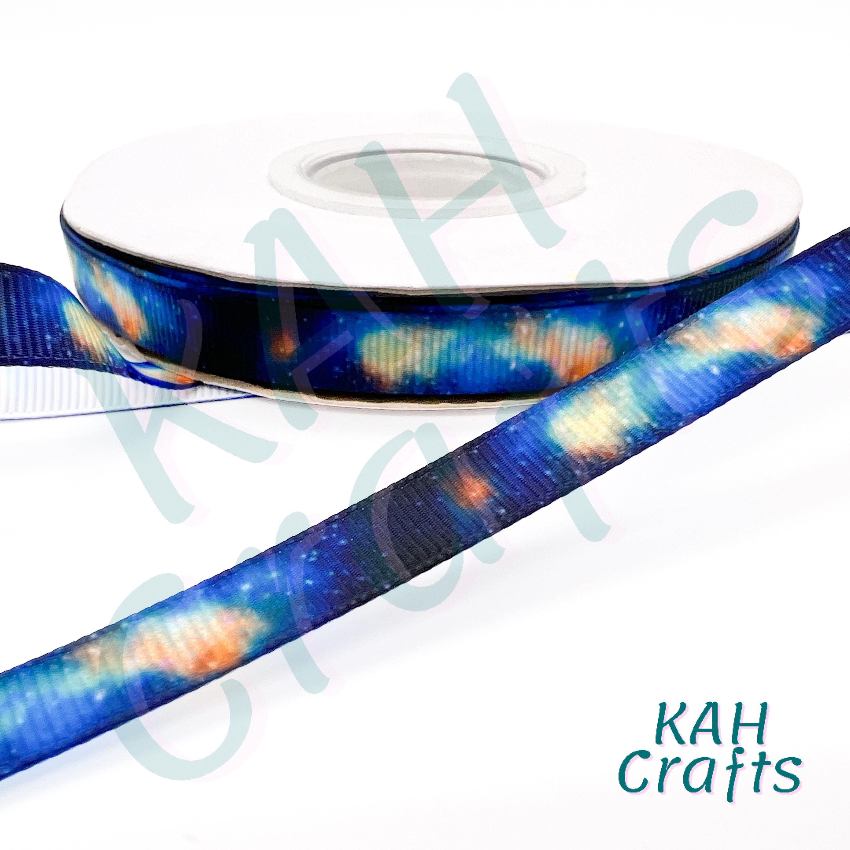 USDR Galaxy Space Stars Single Sided Grosgrain Ribbon You Choose Width ...