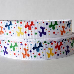 Hund Ballon Tier Bunt 7/8" Ripsband