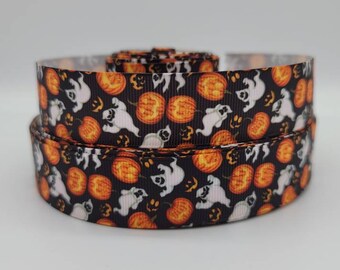Ruban Bricolage Fête Orange Violet Rubans D'Halloween De 9,7 M De Long - Violet, Vert, Noir, Gros-grain - Chauve-souris - Crâne - Fantôme Boo - Orange à Pois - 0,95 Cm De