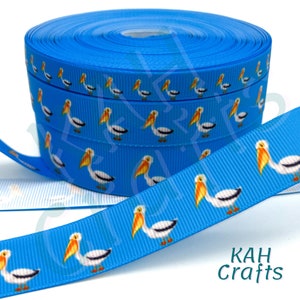 Nastro in grosgrain blu pellicani USDR, scegli la larghezza