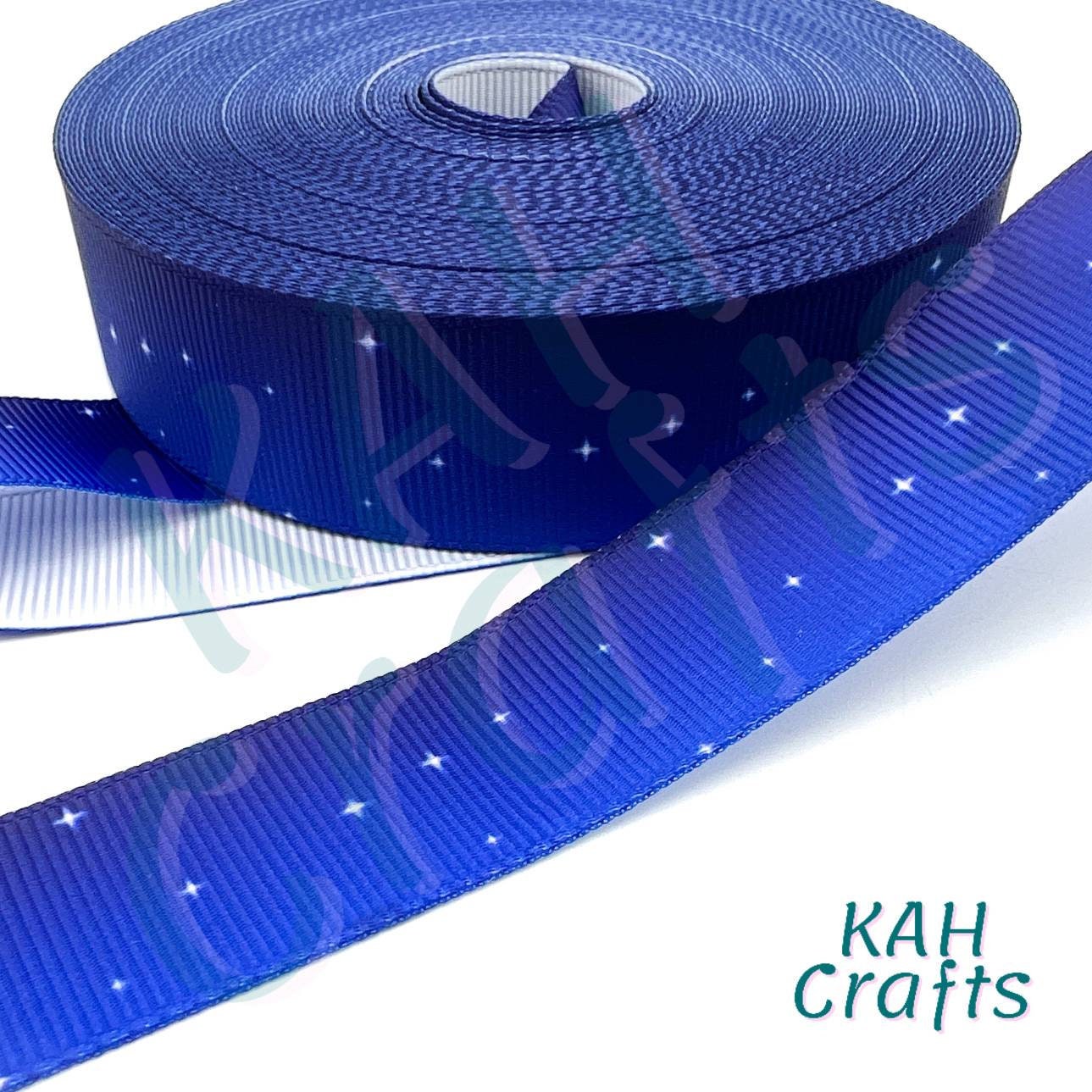 USDR Night Sky Stars Blue to Navy Color Fade Grosgrain Ribbon You ...