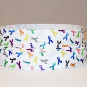 All Cancer Awareness-lint 7/8" grosgrain lint