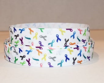 Nastro di sensibilizzazione sul cancro, nastro grosgrain da 7/8&quot;