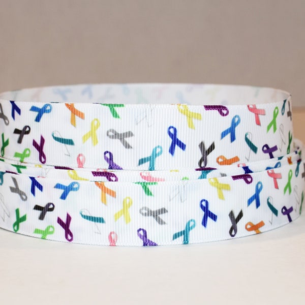 All Cancer Awareness Ribbon 7/8" Grosgrain Ribbon