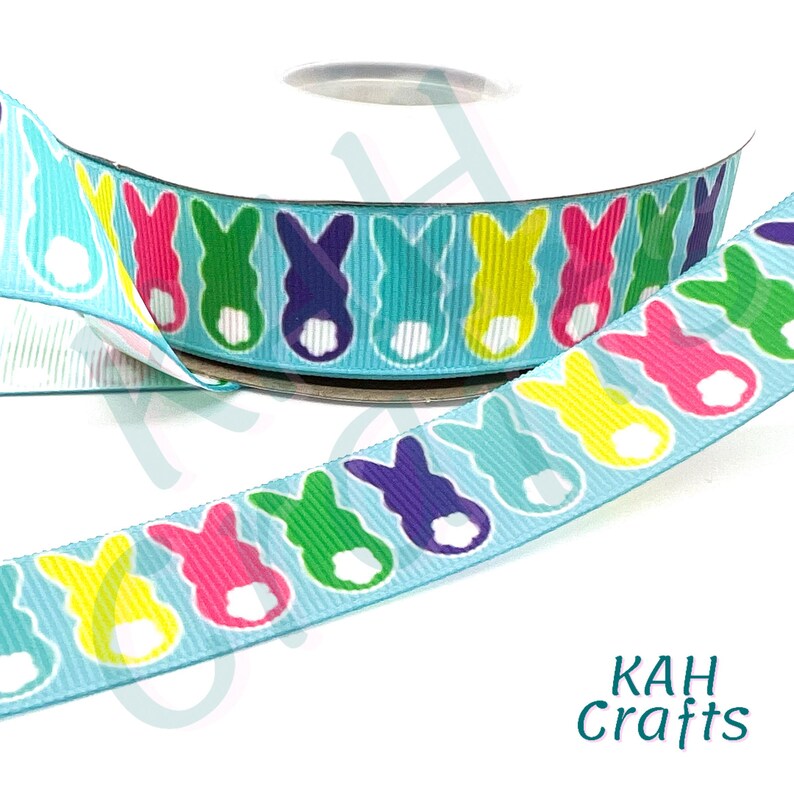 USDR Bunny on Teal Background Grosgrain Ribbon You Choose - Etsy