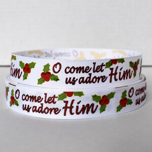 Oh kom, laten we hem aanbidden Kerstfolie 7/8" lint