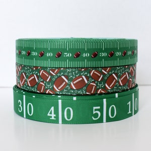 Football Field Sidelines 7/8&quot; Grosgrain Ribbon You Choose