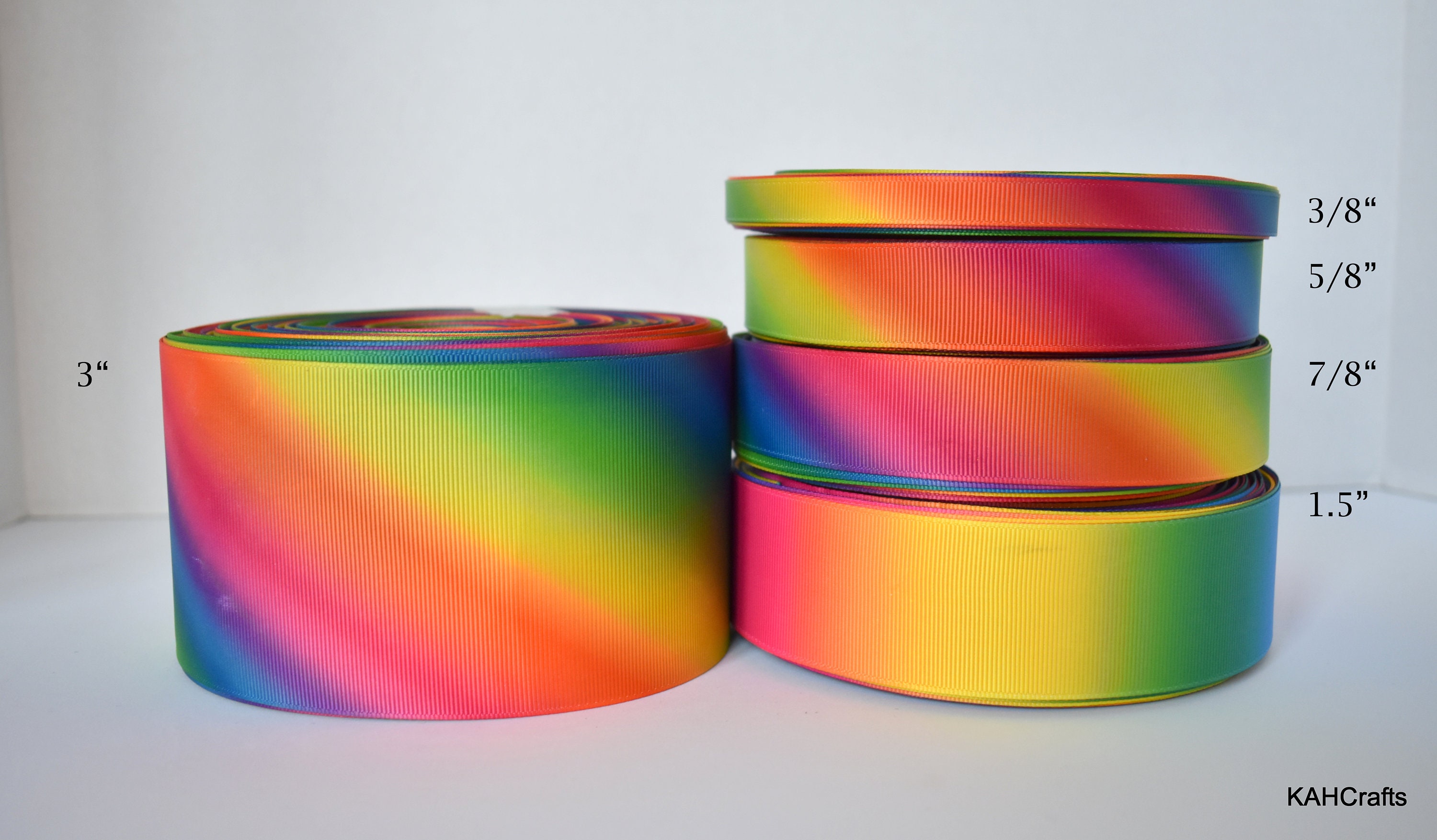 Rainbow Ribbon 3/8 Inch Thin Rainbow Satin Ribbon 6 Rolls Assortment  Multicolor