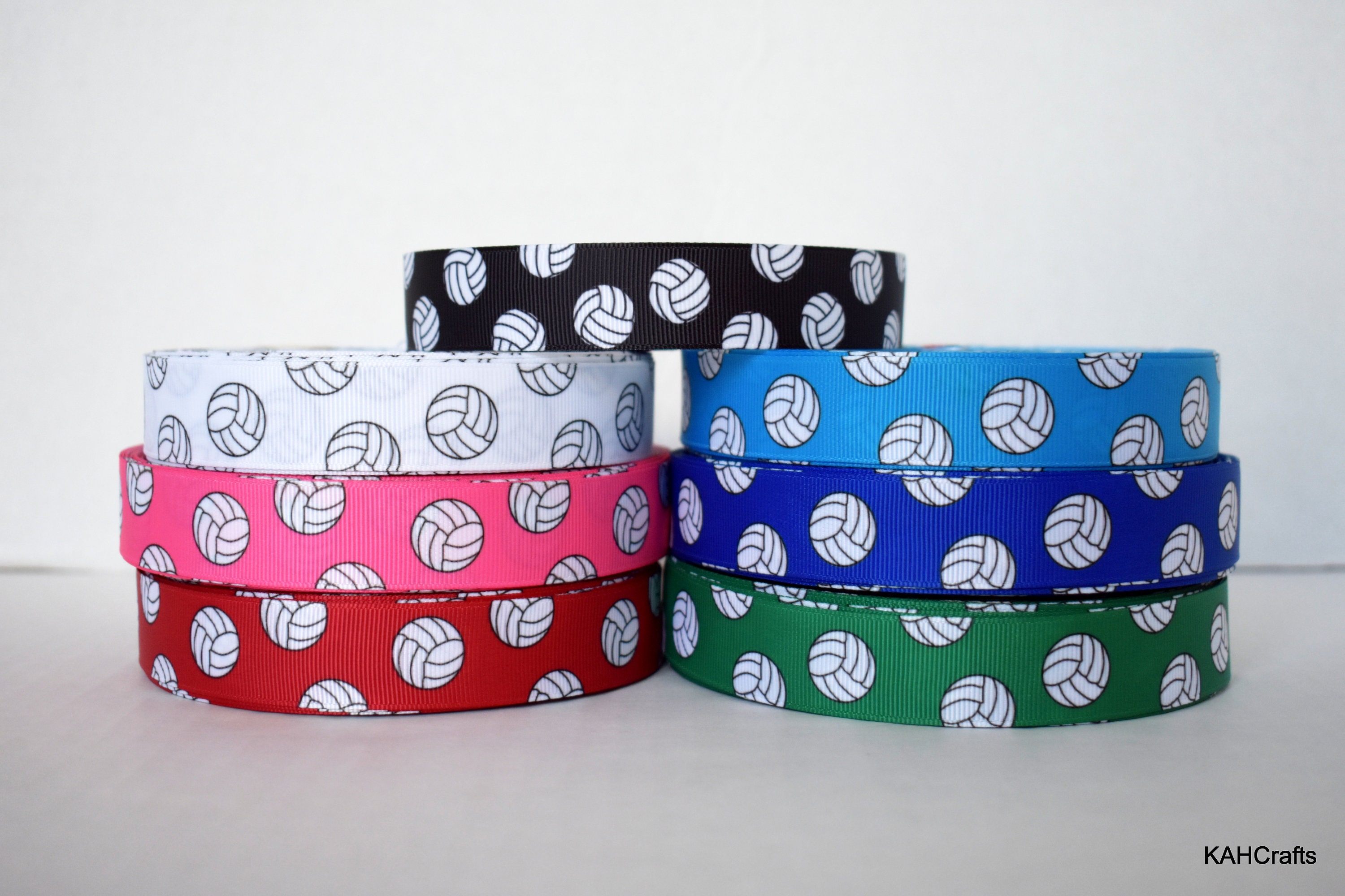 Volleyball 7/8" Grosgrain Ribbon You Choose Color