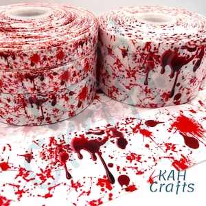 Red Blood Paint Splatter Ripsband Sie wählen Breite