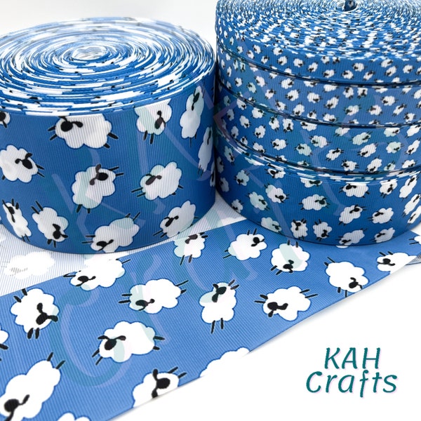 Sheep Grosgrain Ribbon You Choose Width