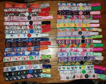 Headbands with buttons to attach masks too. Adult, Teenager, Kid. Handmade. New! 70+ Patterns