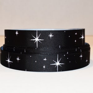 Night Sky Stars 7/8" grosgrain lint