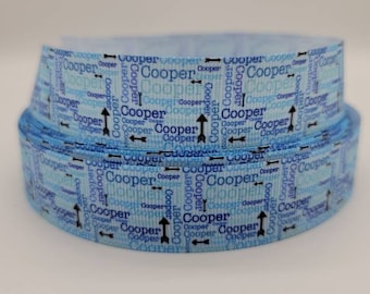 Cooper Boy Dog Name 7/8 "Grosgrain Ribbon