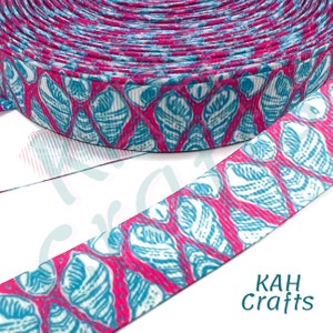 Cinta de grosgrain de 7/8" de conchas marinas