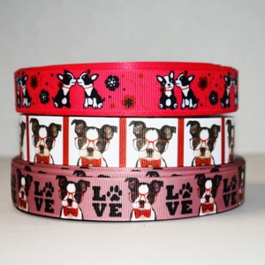 Boston Terrier Love Brille 2,5 cm Ripsband