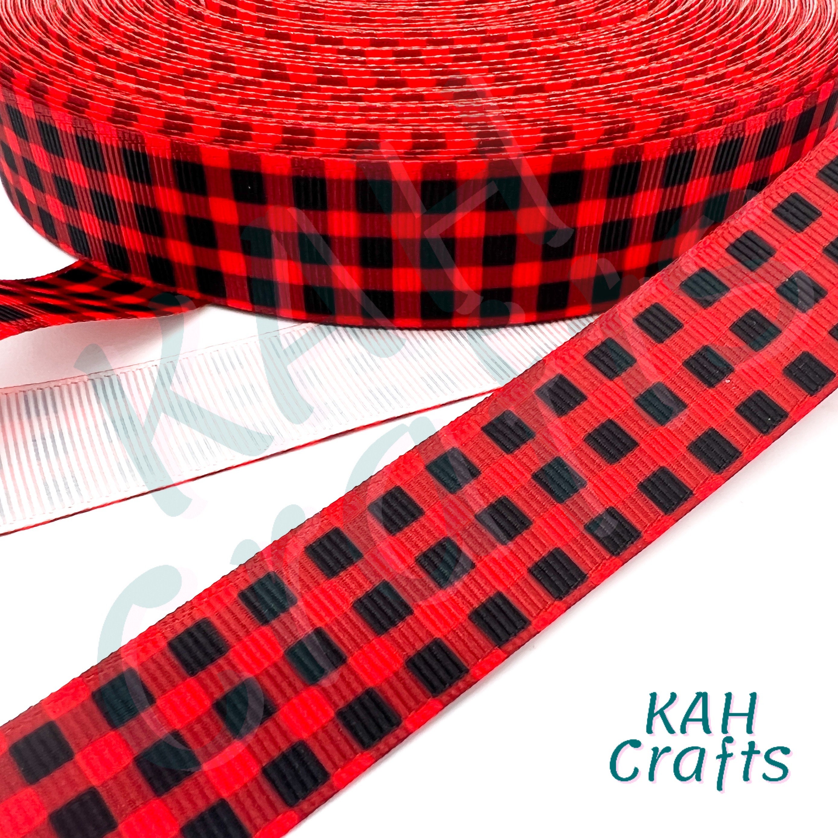 Red Black Buffalo Plaid Grosgrain Ribbon You Choose Width - Etsy