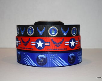 Air Force 7/8" and 1" Grosgrain Ribbon You Choose