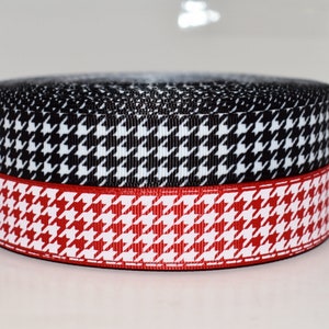 Hounds Tooth patroon 7/8" Grosgrain lint dat u kiest