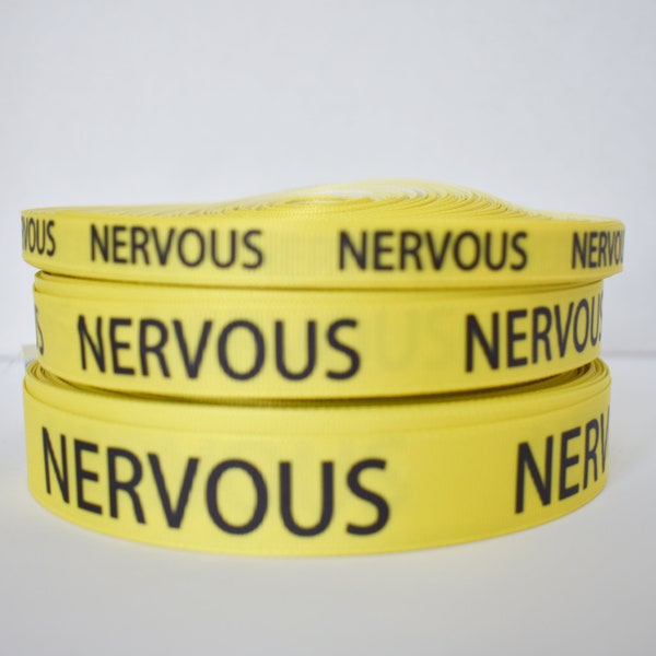 Nervous Dog Cat Pet Grosgrain Ribbon You Choose Width