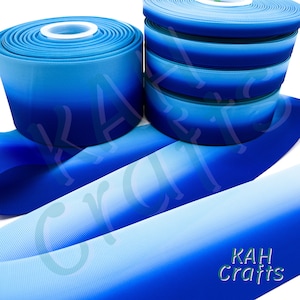 USDR Blue Sky to Royal Ombre Color Fade Grosgrain Ribbon You Choose Width