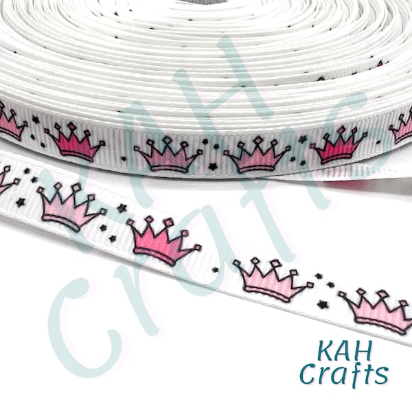 Crown Princess Royal Pink 3/8" Grosgrain Ribbon