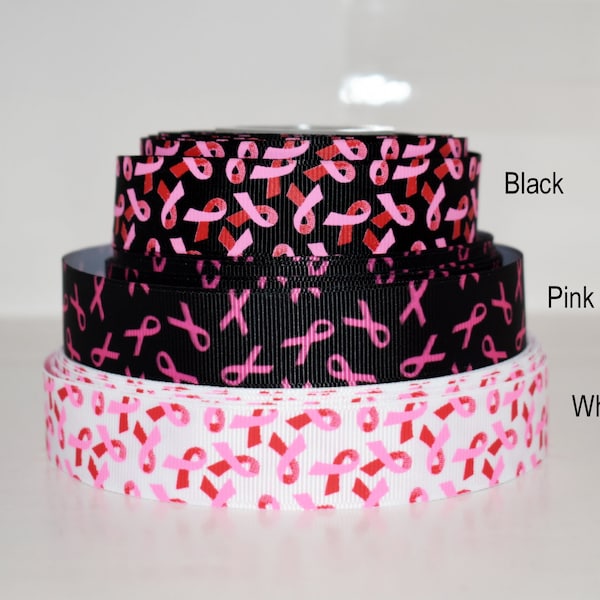 Breast Cancer Awareness 7/8" Grosgrain Ribbon You Choose