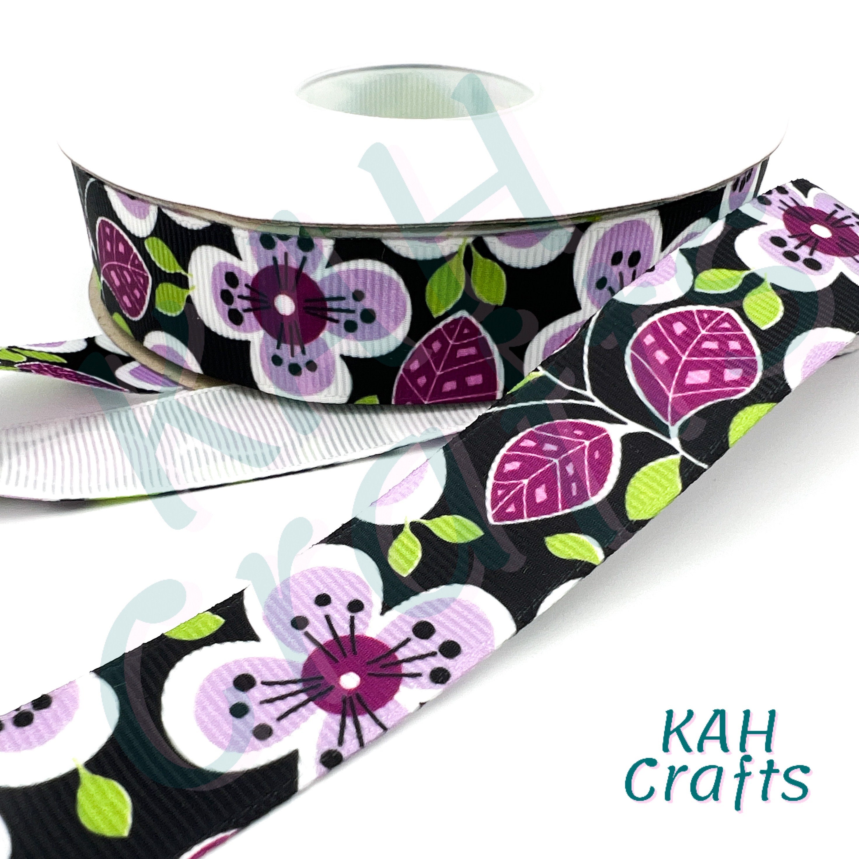 Puce Ribbon Purple Flower Grosgrain Ribbon You Choose Width - Etsy