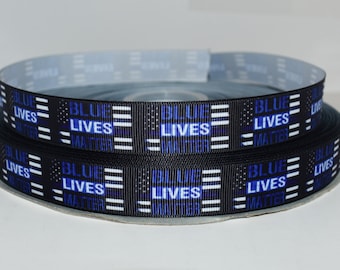 Nastro in grosgrain da 7/8&quot; della polizia Blue Lives Matter