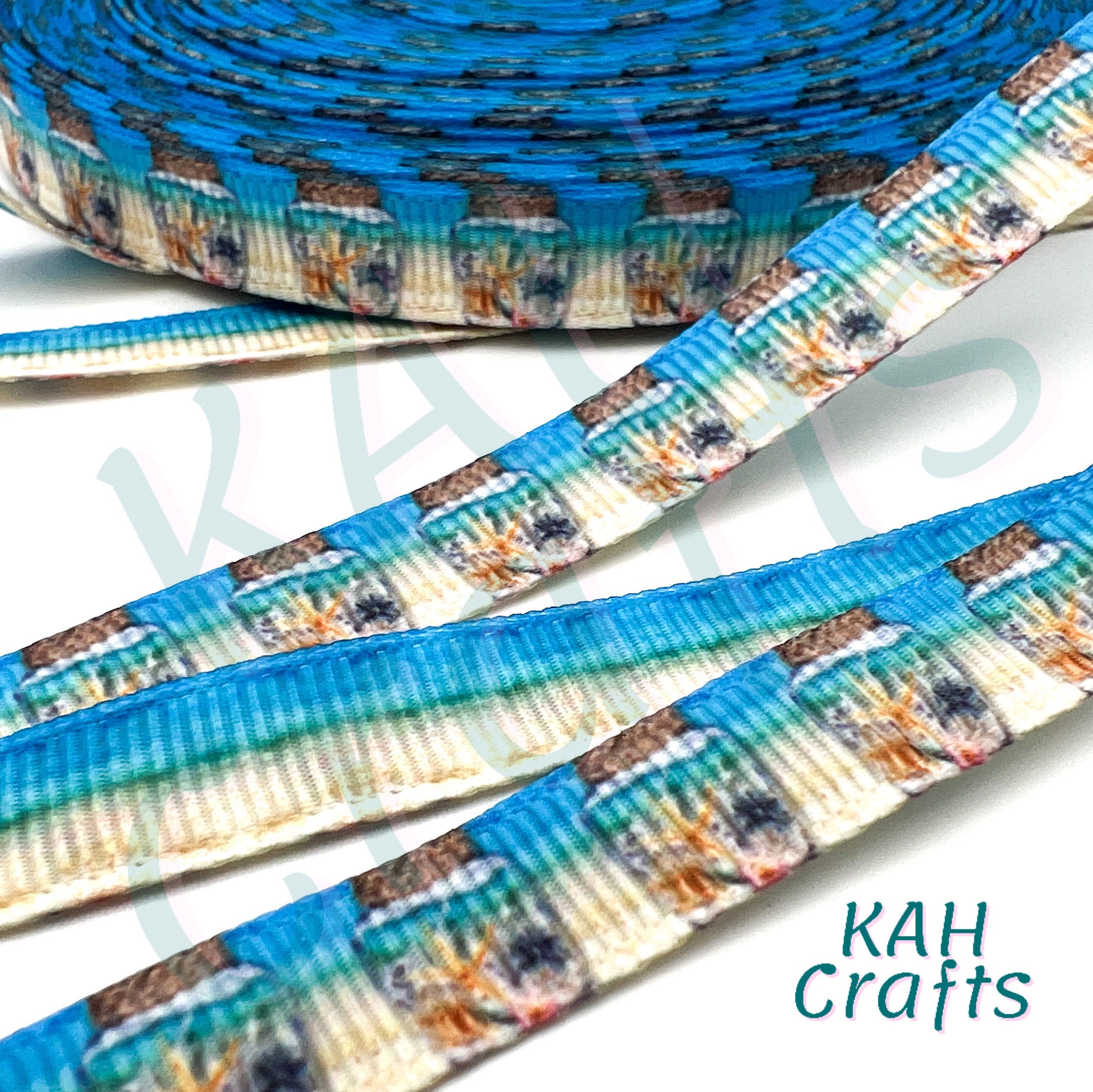 Shell Ribbons USDR Jar of Shells Beach Sand Water Sky Single or Double Sided ...