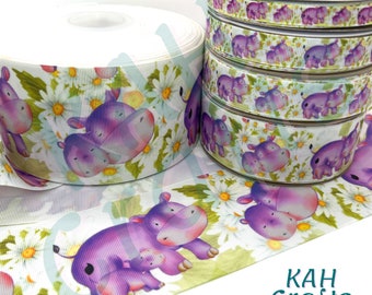 Hippos Daisy Flower Grosgrain Ribbon You Choose Width *