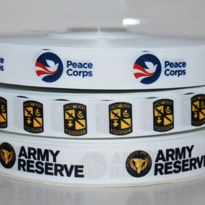 USDR Peace Corp, ROTC, Reservas del Ejército Cinta de grosgrain de 7/8" que elija