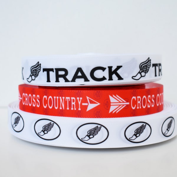 Track 7/8" or Cross Country Grosgrain Ribbon You Choose