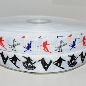 Ruban gros-grain 7/8" USDR Ski Snowboard au choix