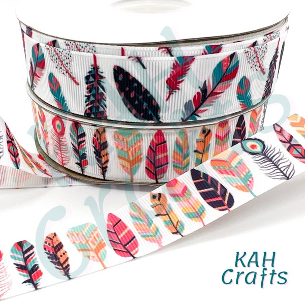 Feathers 7/8" Grosgrain Ribbon You Choose*